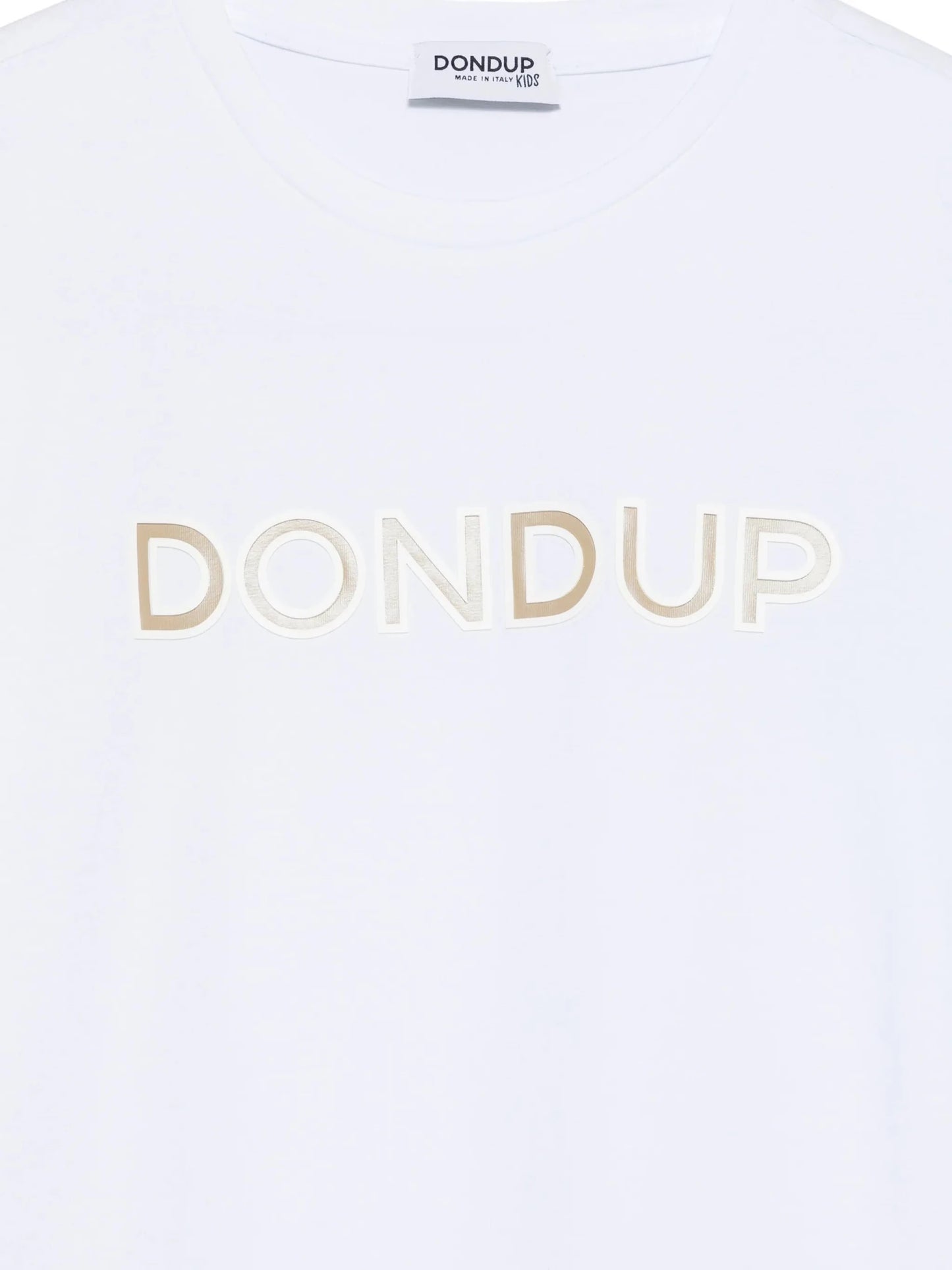 T - SHIRT BIANCA CON LOGO GOMMATO BEIGE DONDUP - Angel Luxury