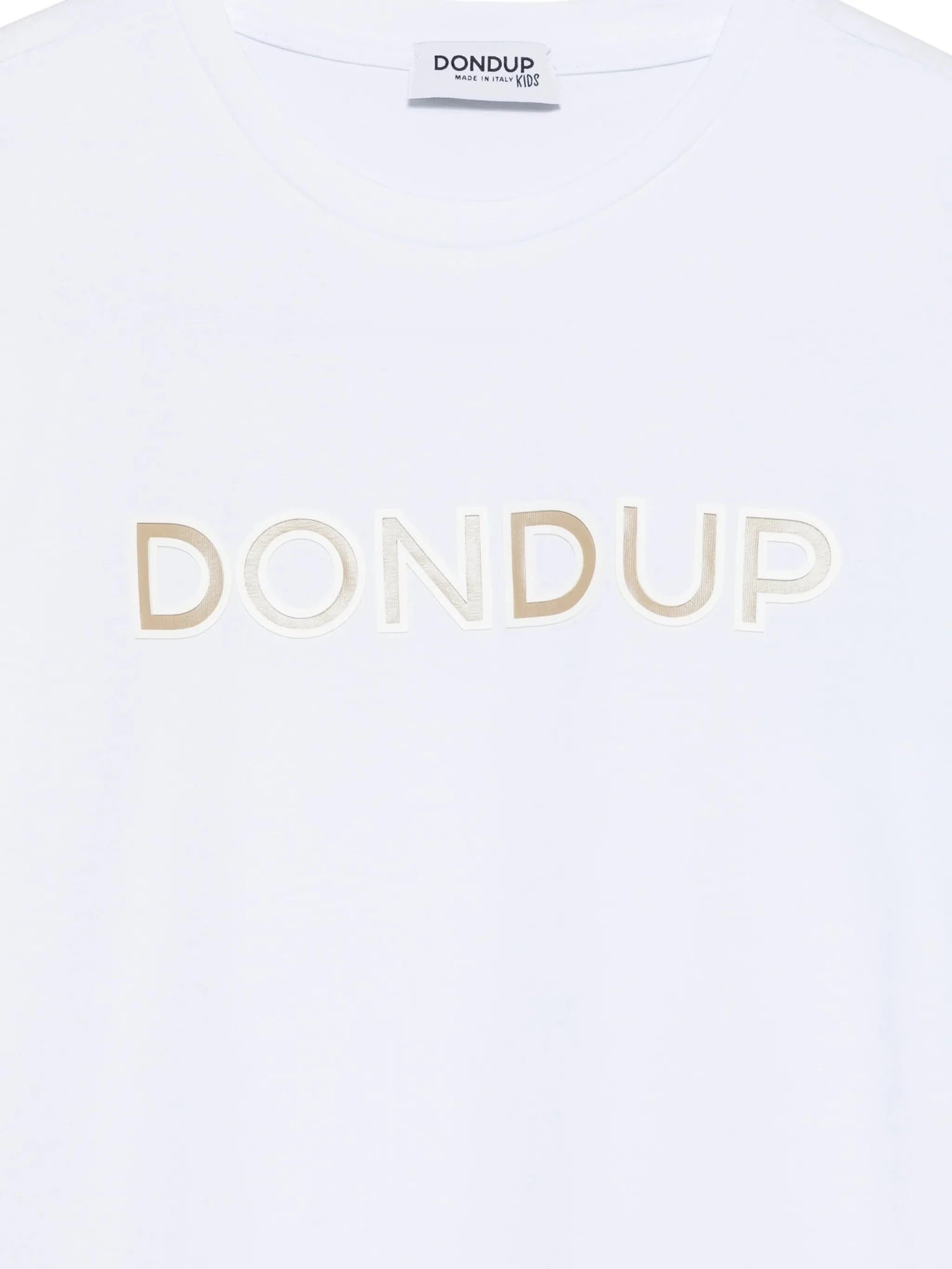 T - SHIRT BIANCA CON LOGO GOMMATO BEIGE DONDUP - Angel Luxury