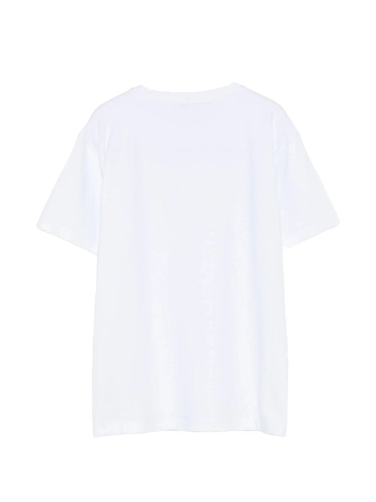 T - SHIRT BIANCA CON LOGO GOMMATO BEIGE DONDUP - Angel Luxury
