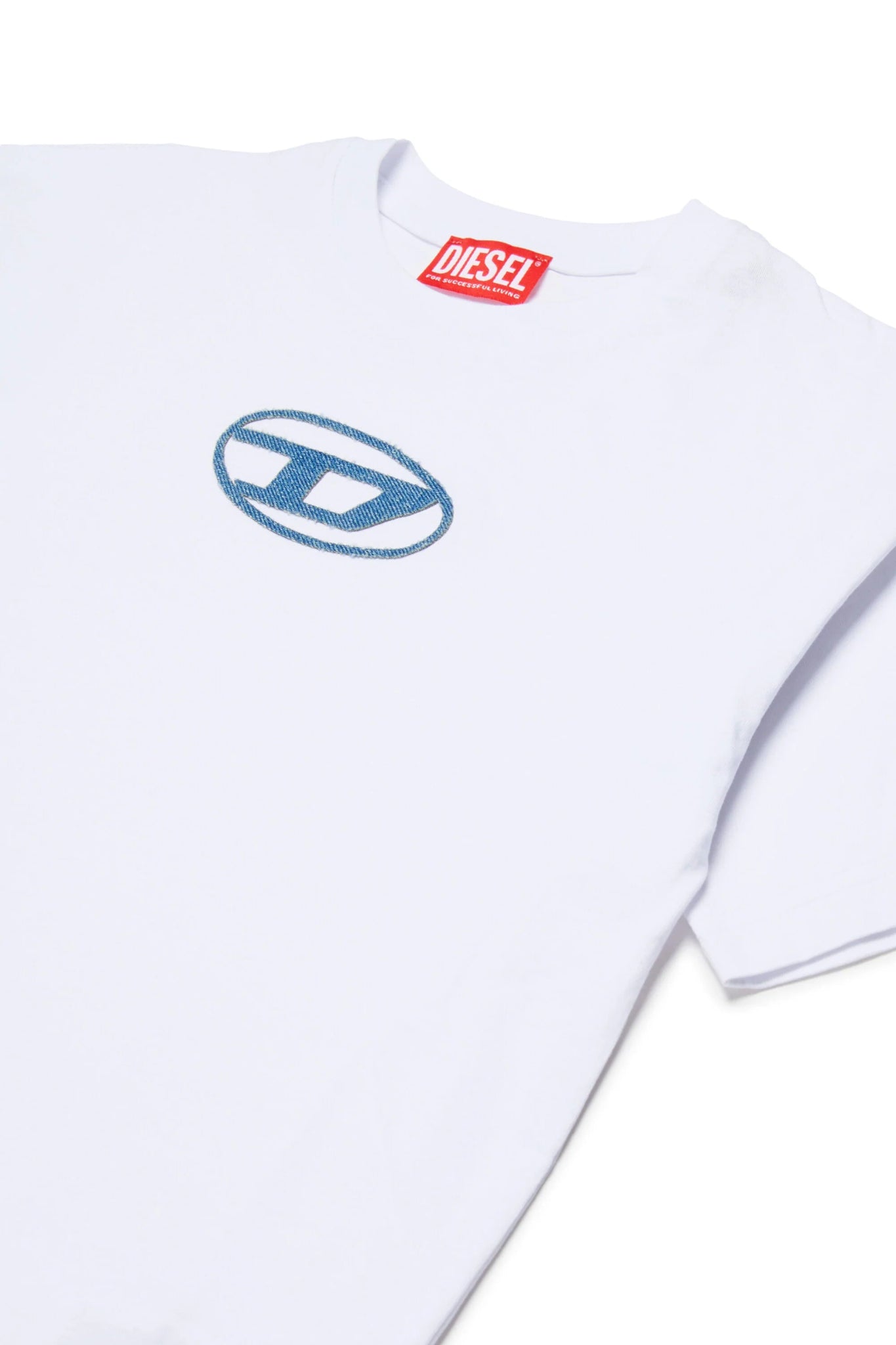 T - SHIRT BIANCA CON LOGO IN DENIM DIESEL - Angel Luxury