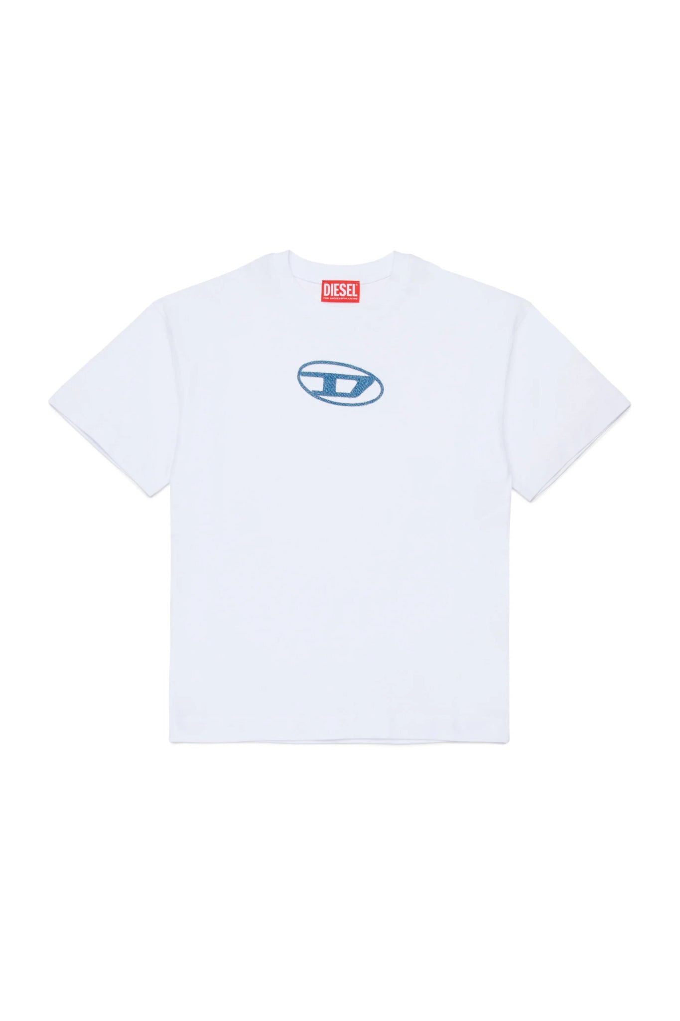 T - SHIRT BIANCA CON LOGO IN DENIM DIESEL - Angel Luxury