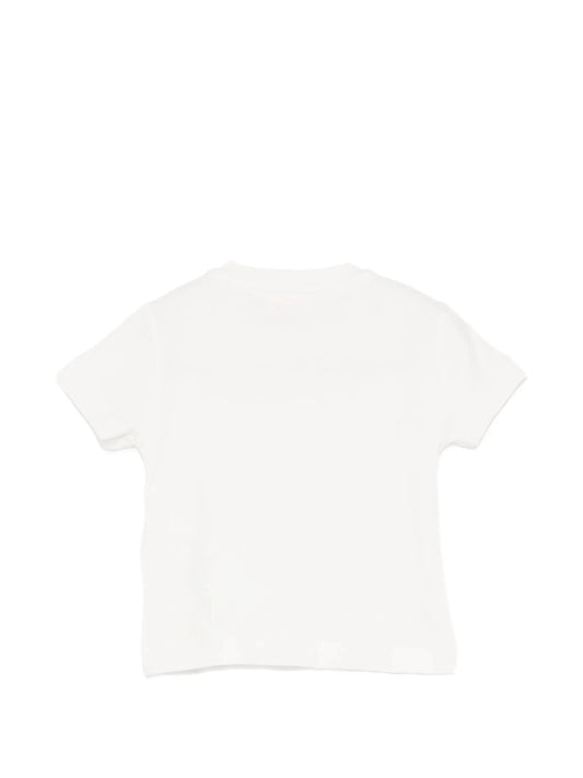 T - SHIRT BIANCA CON LOGO IN ORO ELISABETTA FRANCHI - Angel Luxury