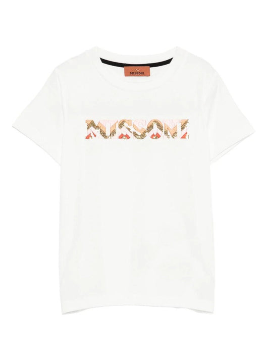 T - SHIRT BIANCA CON LOGO MULTICOLOR MISSONI - Angel Luxury