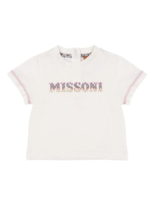 T - SHIRT BIANCA CON LOGO MULTICOLORE MISSONI - Angel Luxury