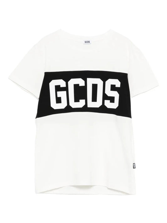 T - SHIRT BIANCA CON LOGO NERO GCDS - Angel Luxury