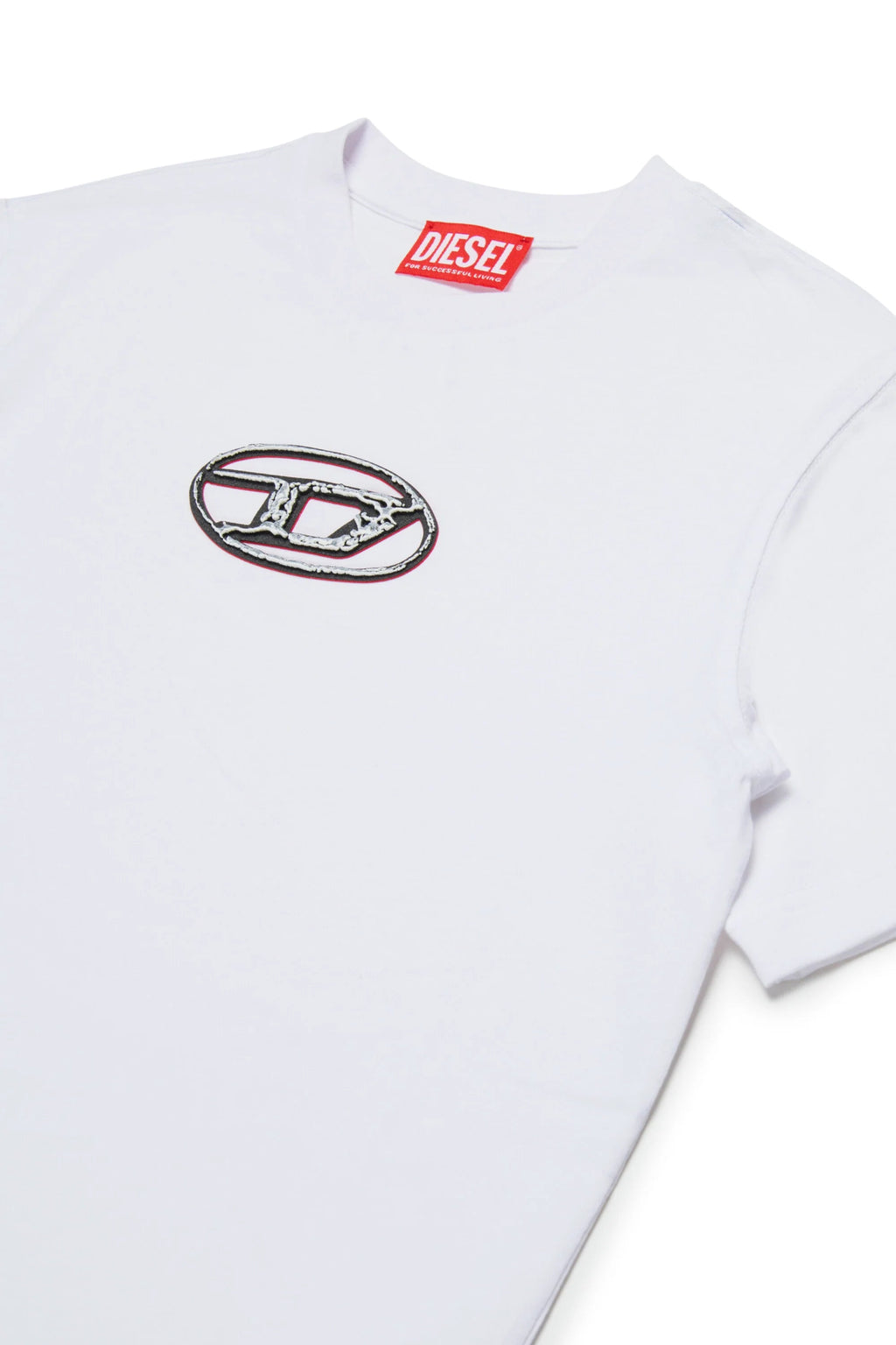 T - SHIRT BIANCA CON LOGO NERO IN RILIEVO DIESEL - Angel Luxury