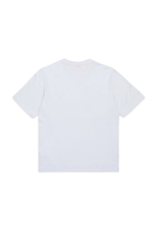 T - SHIRT BIANCA CON LOGO NERO IN RILIEVO DIESEL - Angel Luxury