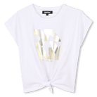 T - SHIRT BIANCA CON LOGO ORO DKNY - Angel Luxury