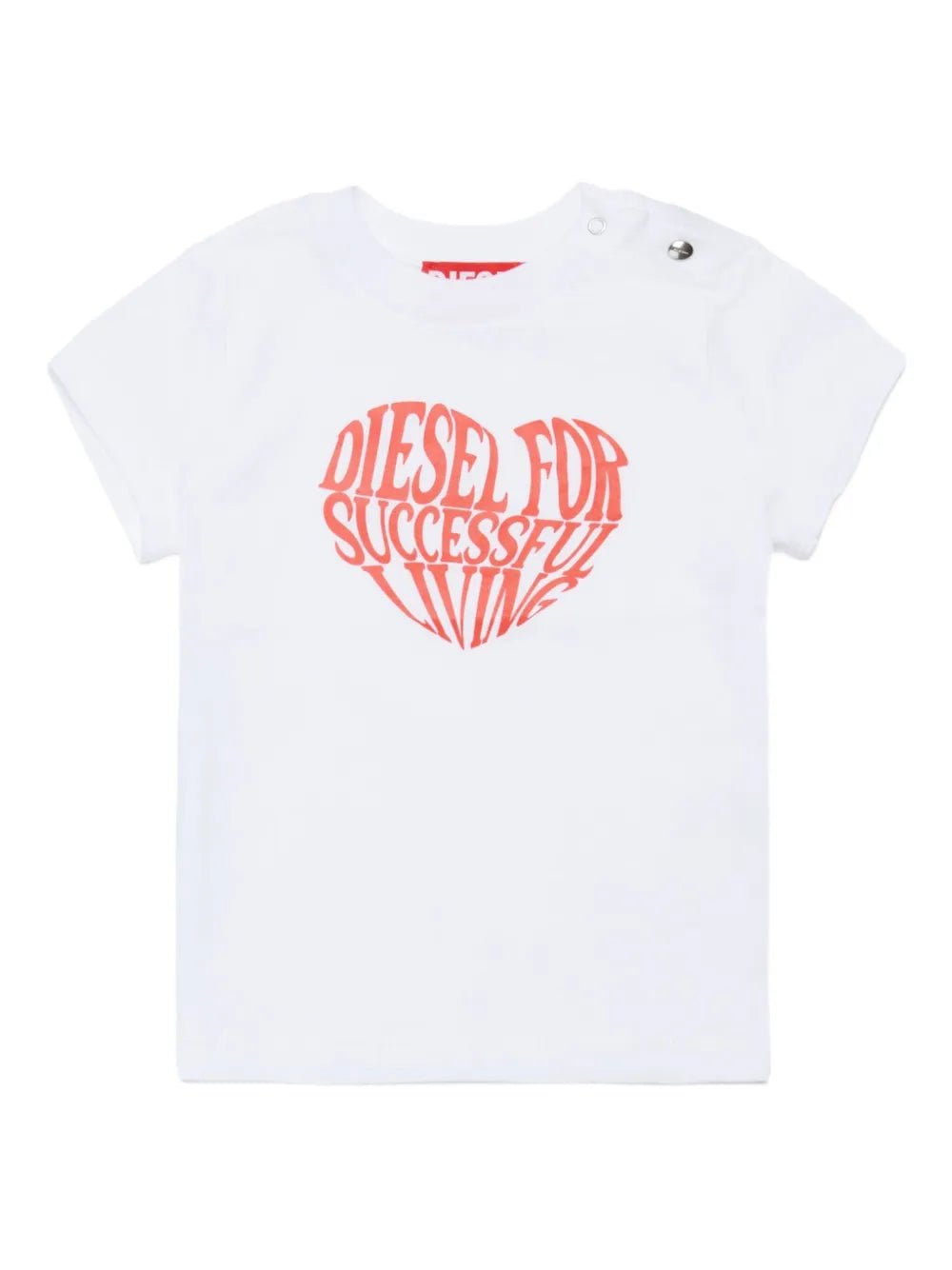 T - SHIRT BIANCA CON LOGO ROSSO DIESEL FOR SUCCESSFULL LIVING - Angel Luxury