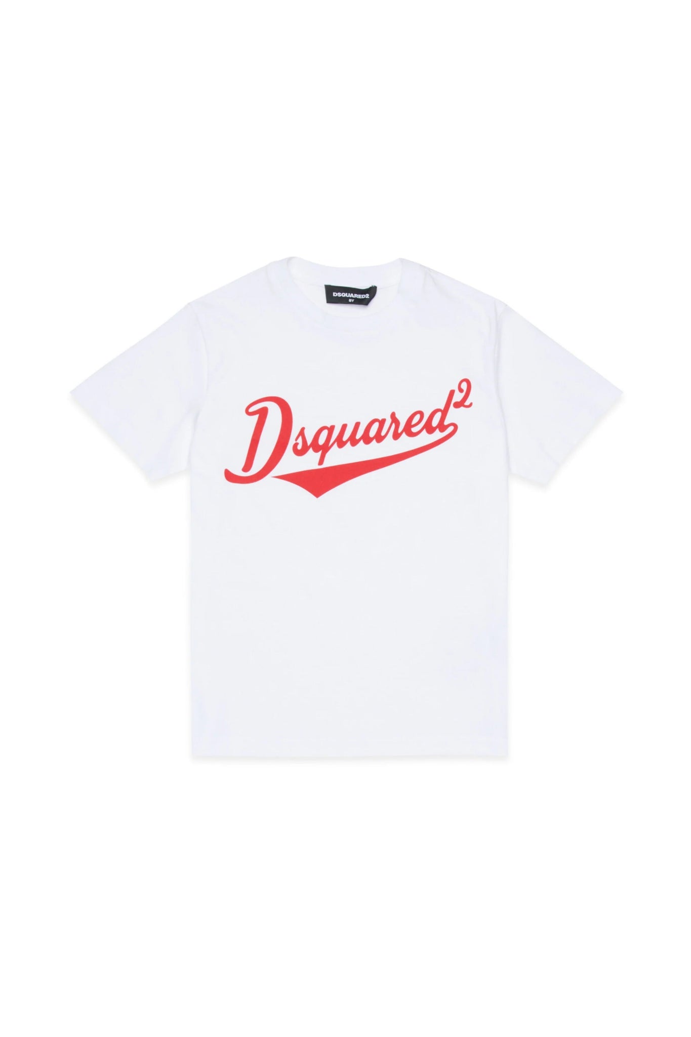 T - SHIRT BIANCA CON LOGO ROSSO DSQUARED2 - Angel Luxury
