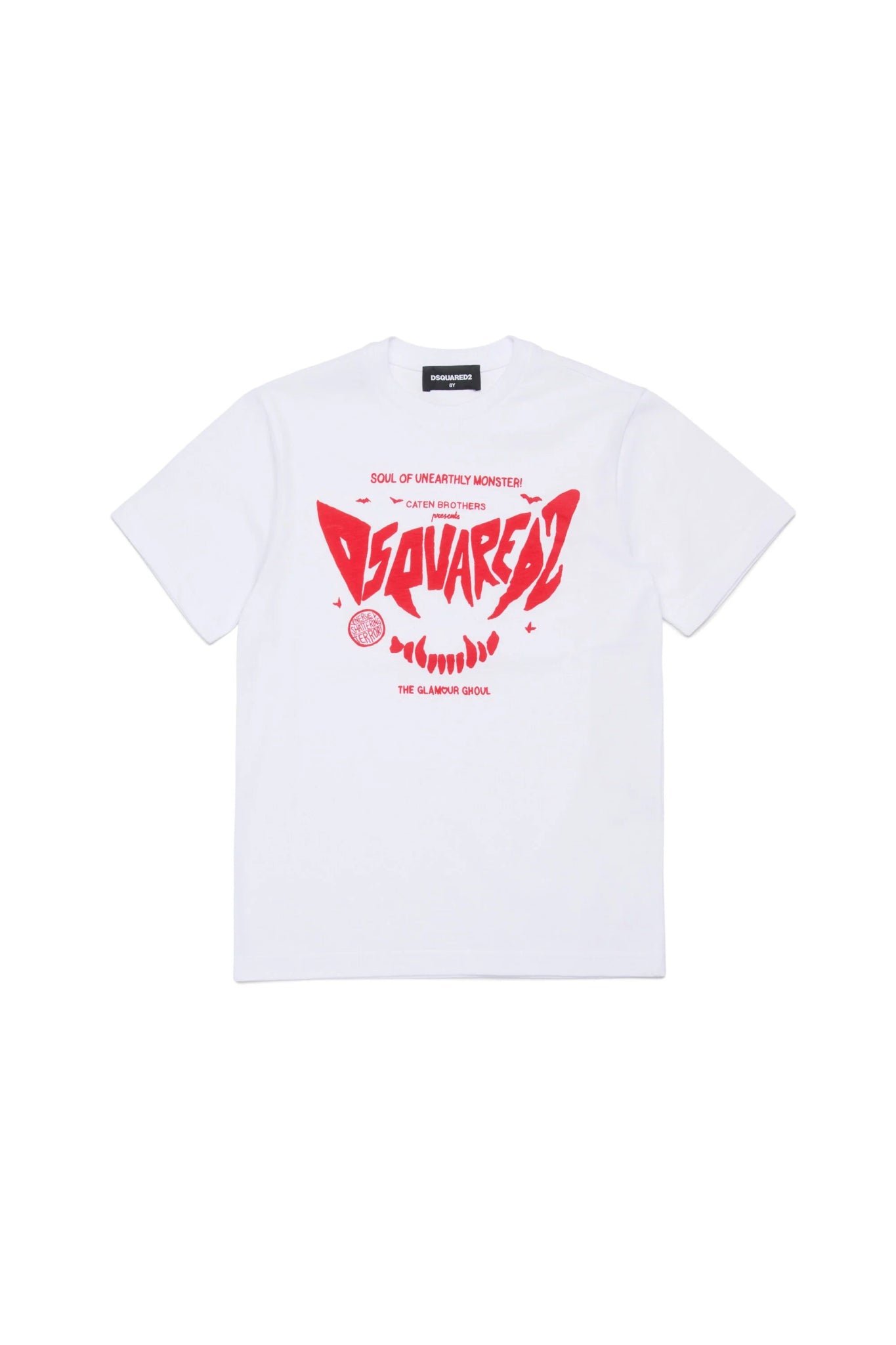 T - SHIRT BIANCA CON LOGO ROSSO DSQUARED2 - Angel Luxury