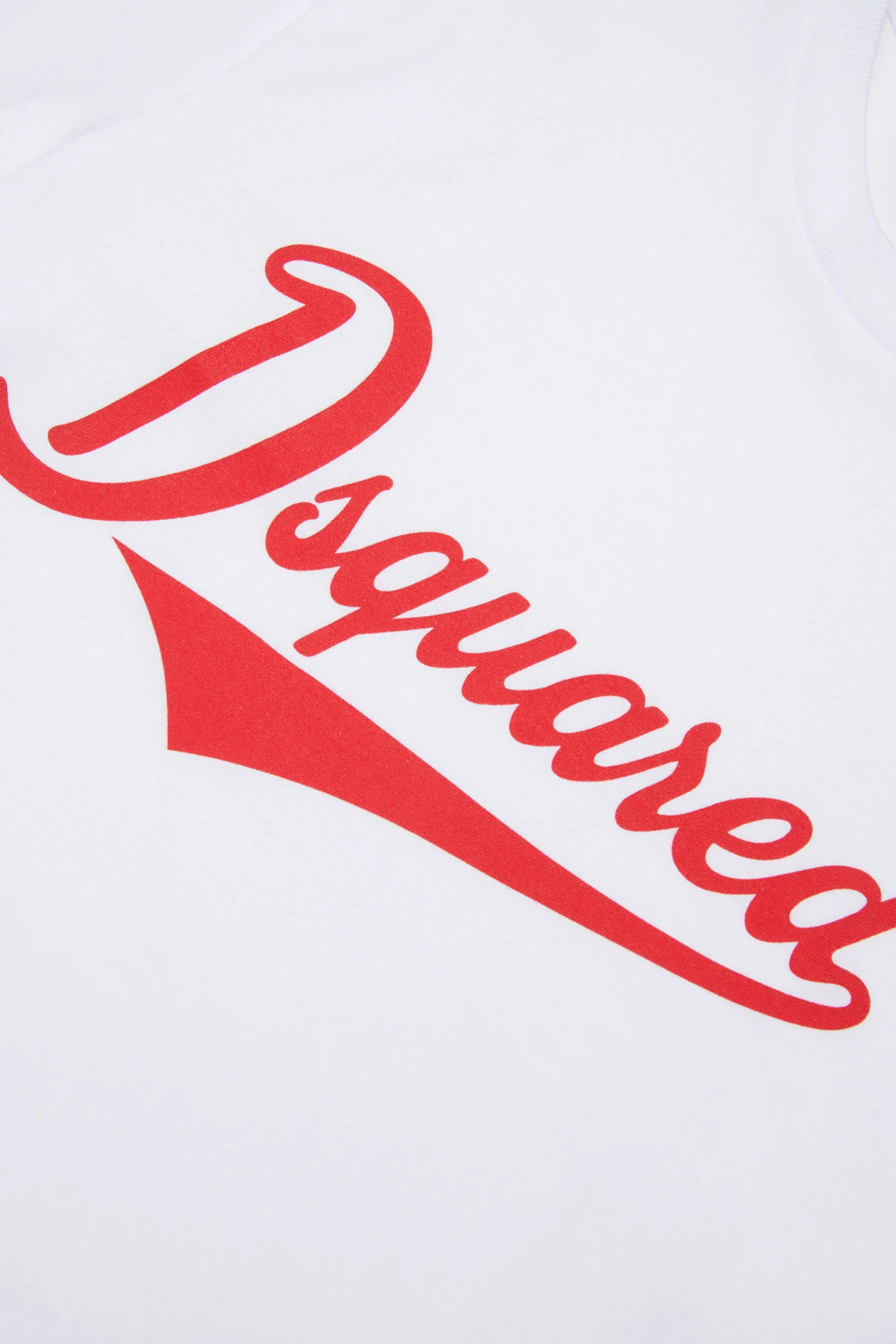 T - SHIRT BIANCA CON LOGO ROSSO DSQUARED2 - Angel Luxury