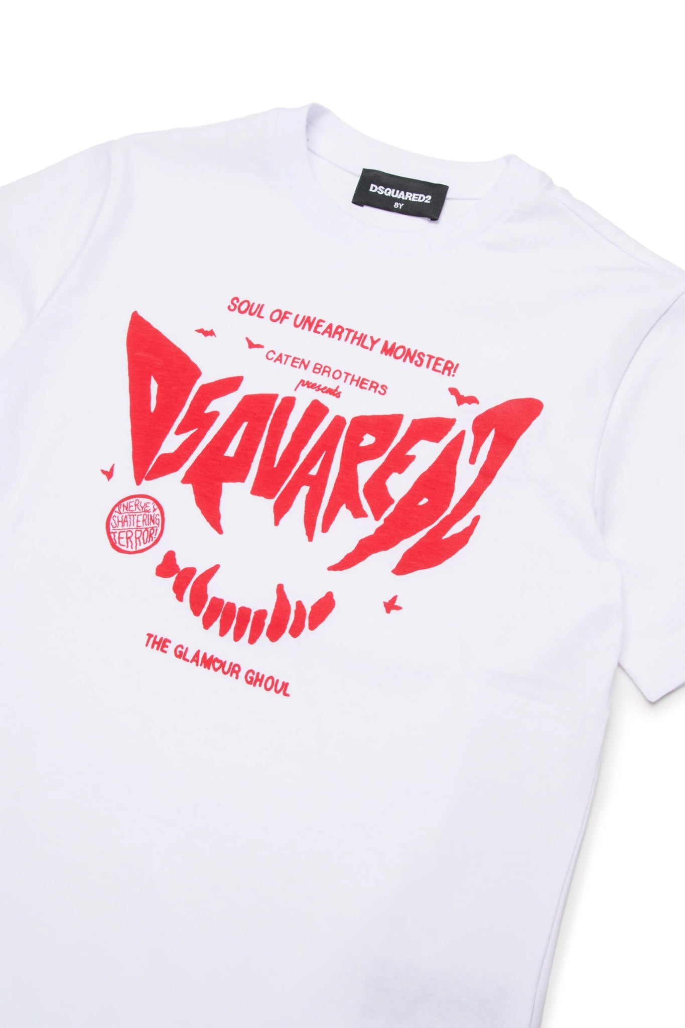 T - SHIRT BIANCA CON LOGO ROSSO DSQUARED2 - Angel Luxury