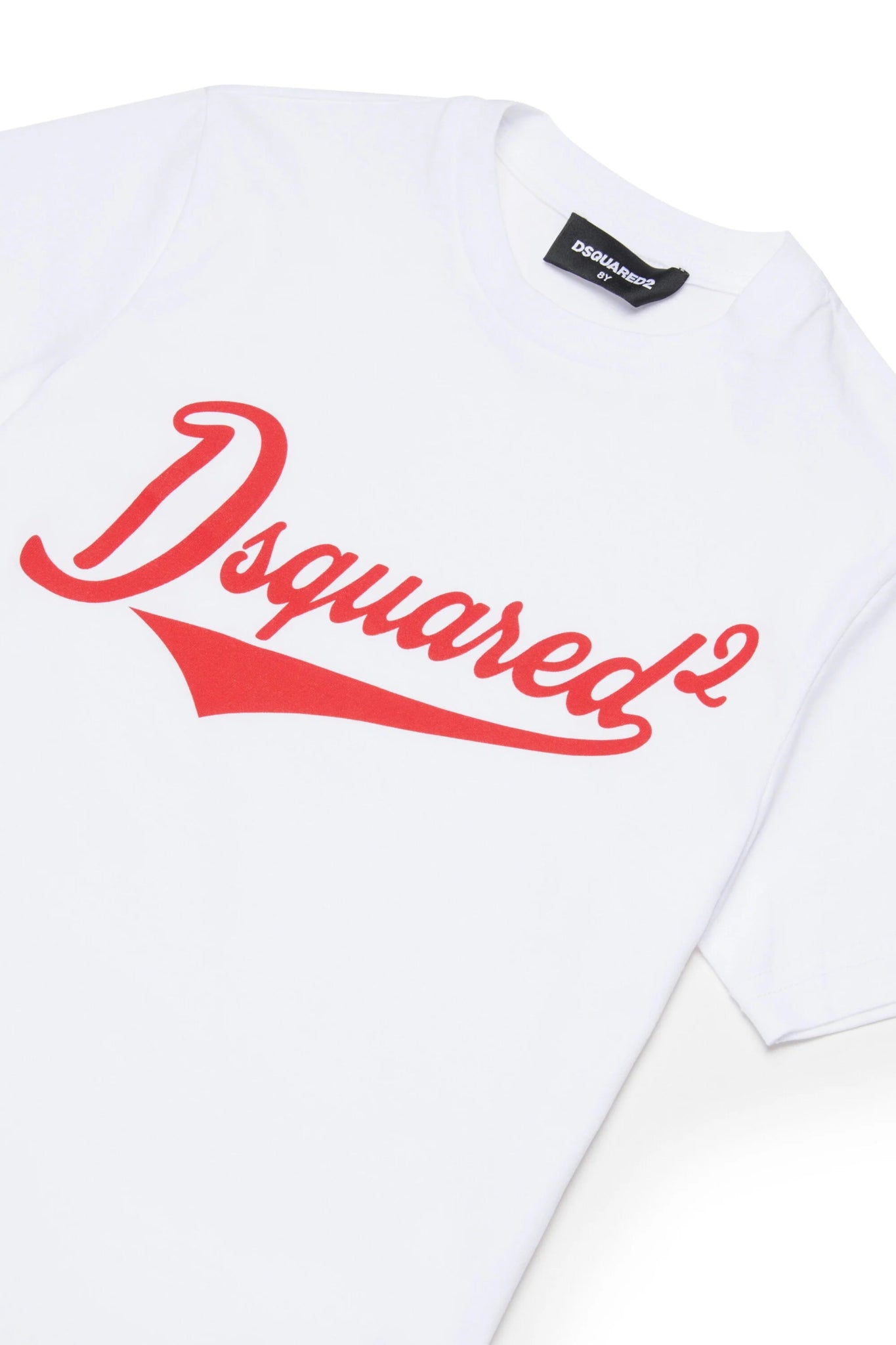 T - SHIRT BIANCA CON LOGO ROSSO DSQUARED2 - Angel Luxury