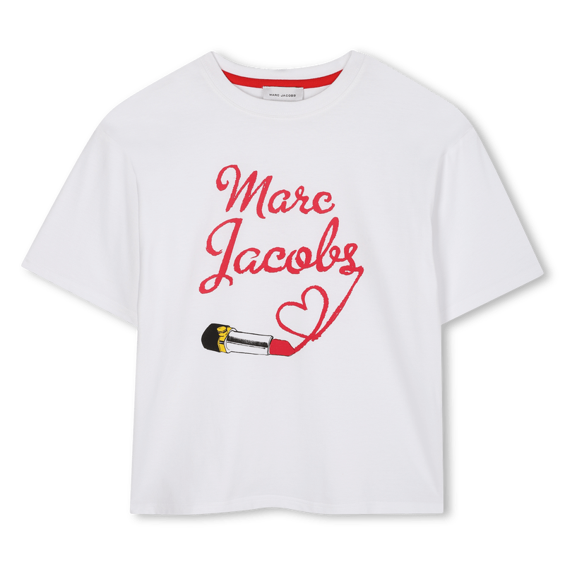 T - SHIRT BIANCA CON LOGO ROSSO MARC JACOBS - Angel Luxury