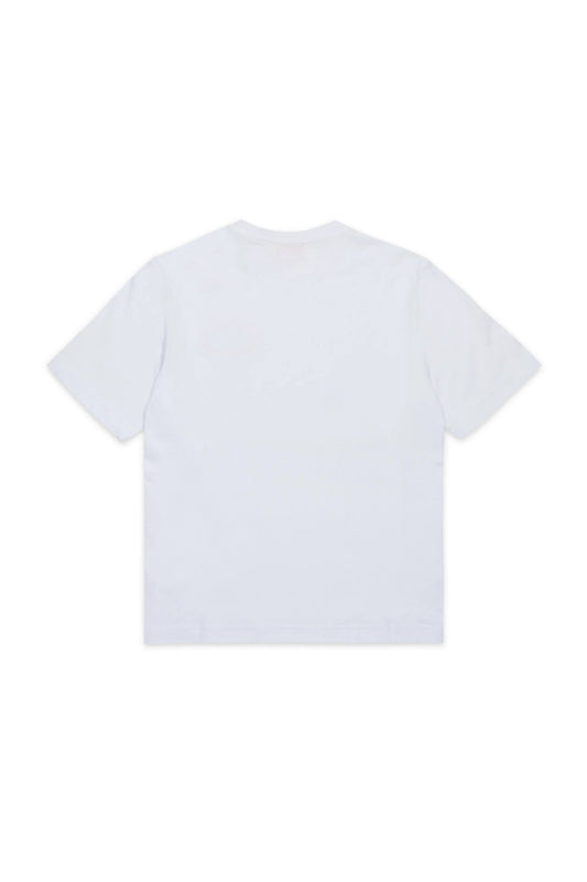 T - SHIRT BIANCA CON LOGO ROSSO OVALE DIESEL - Angel Luxury