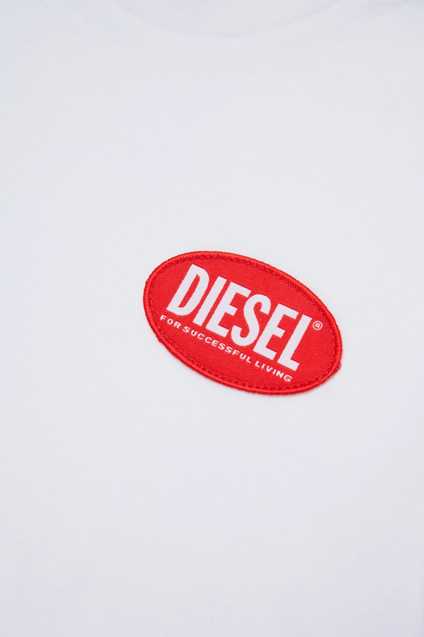 T - SHIRT BIANCA CON LOGO ROSSO OVALE DIESEL - Angel Luxury