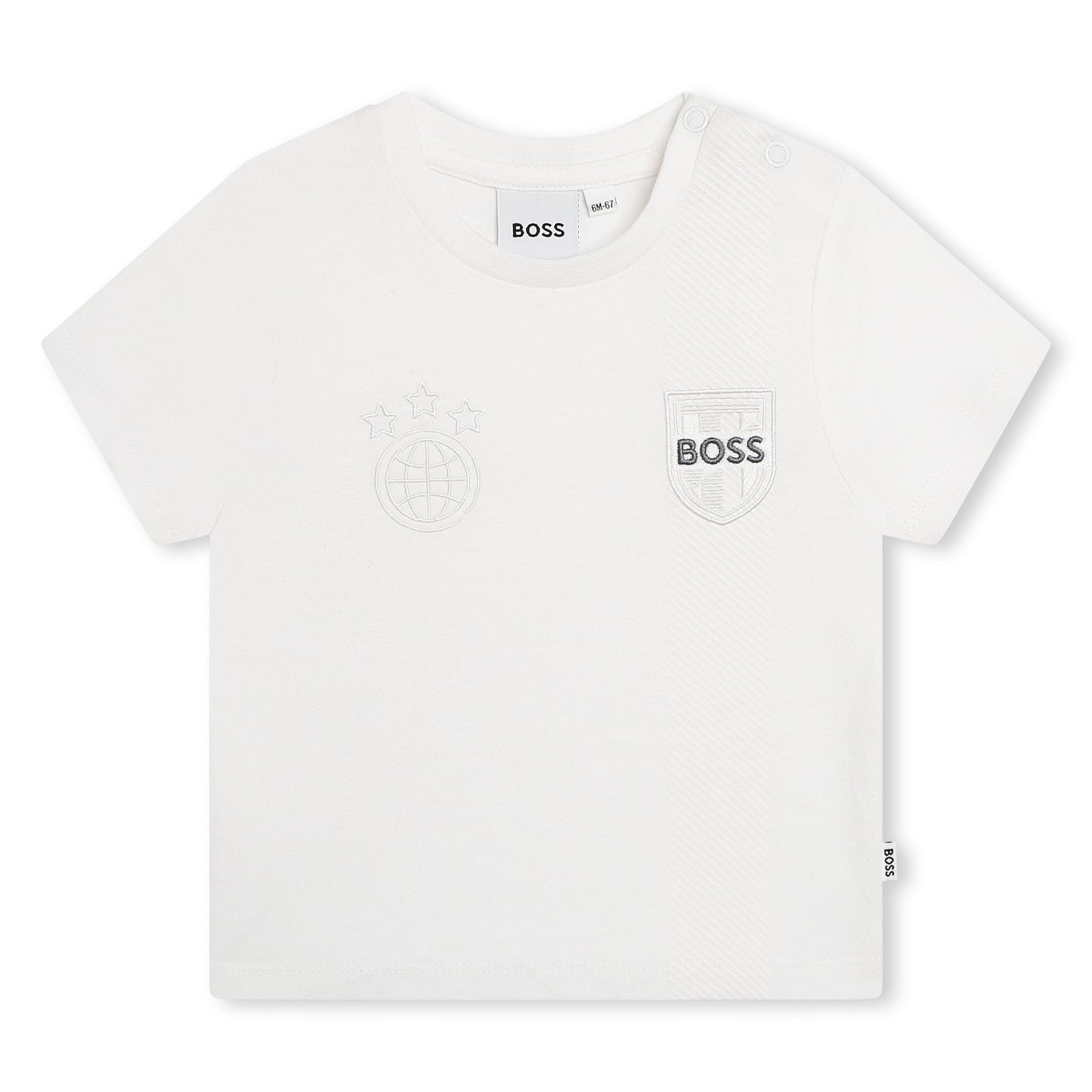 T - SHIRT BIANCA CON LOGO SCRITTA BOSS - Angel Luxury