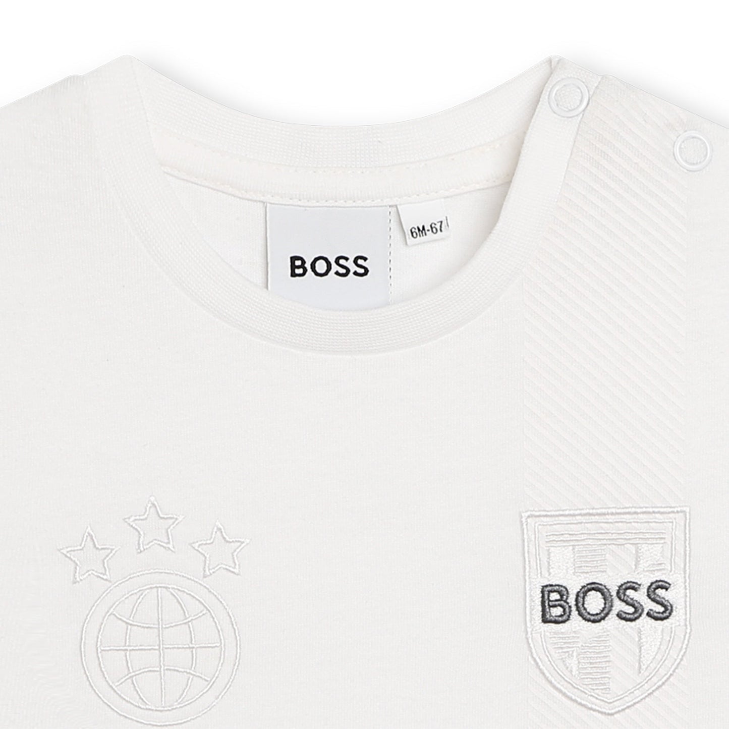 T - SHIRT BIANCA CON LOGO SCRITTA BOSS - Angel Luxury