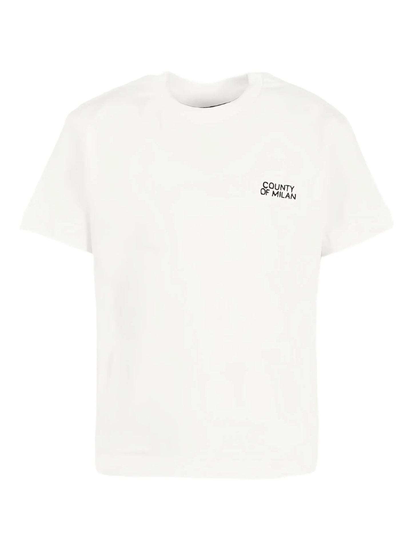 T - SHIRT BIANCA CON LOGO SUL DAVANTI NERO MARCELO BURLON - Angel Luxury