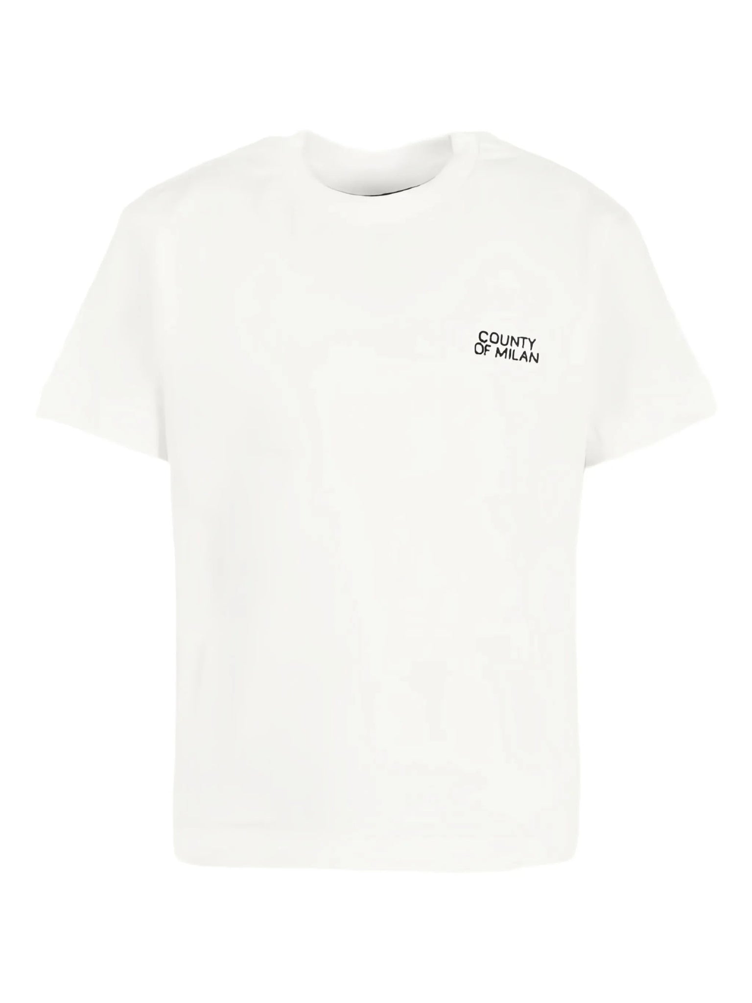 T - SHIRT BIANCA CON LOGO SUL DAVANTI NERO MARCELO BURLON - Angel Luxury