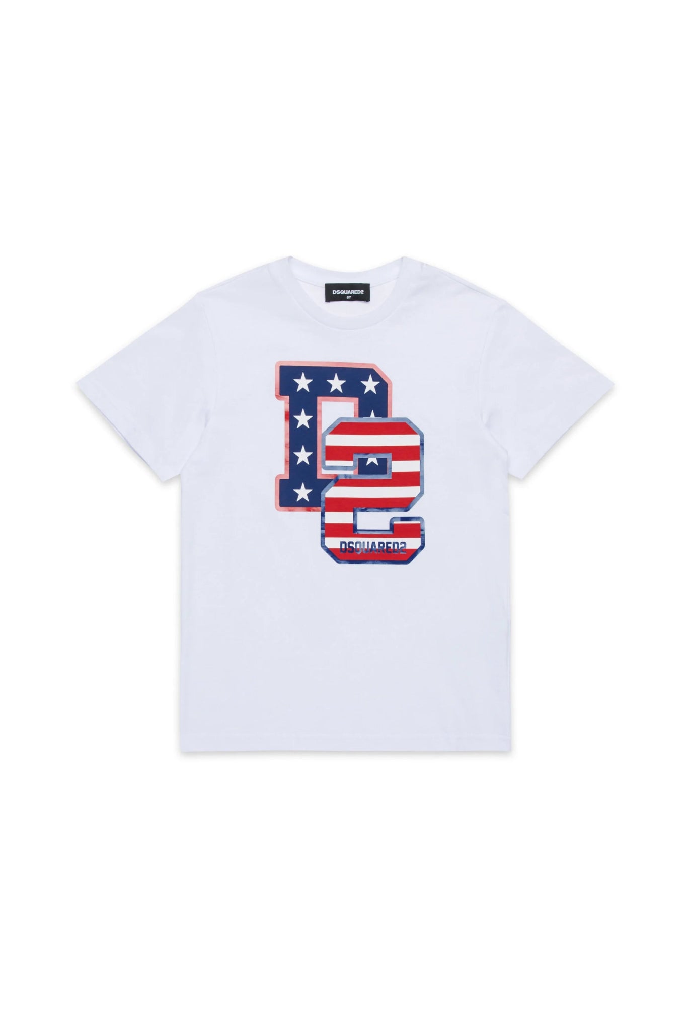 T - SHIRT BIANCA CON LOGO USA DSQUARED2 - Angel Luxury