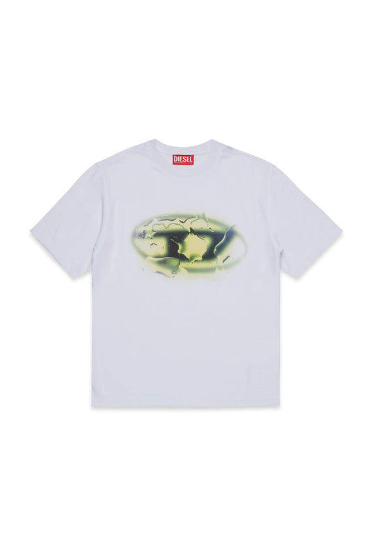 T - SHIRT BIANCA CON LOGO VERDE DIESEL - Angel Luxury