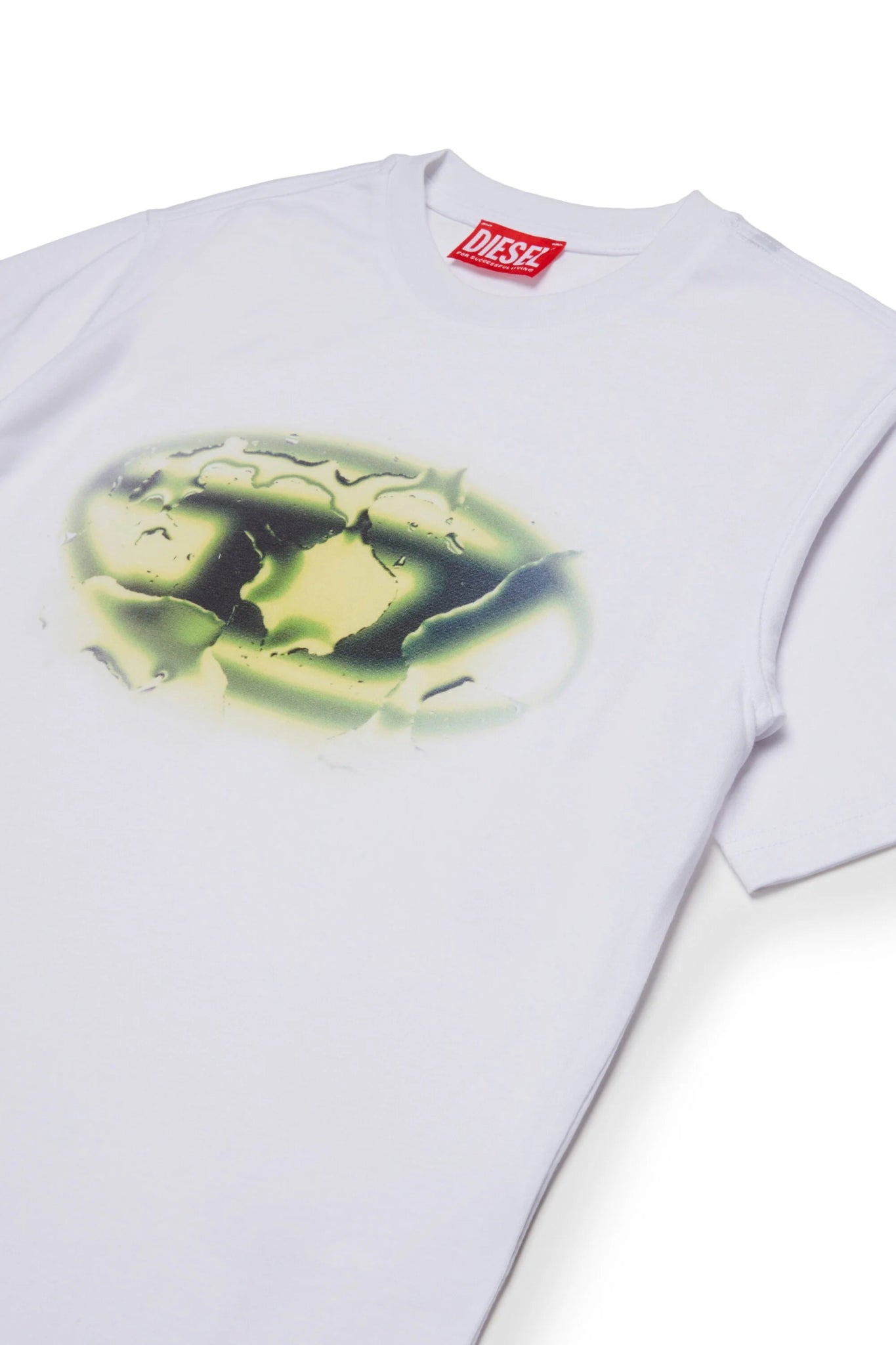 T - SHIRT BIANCA CON LOGO VERDE DIESEL - Angel Luxury