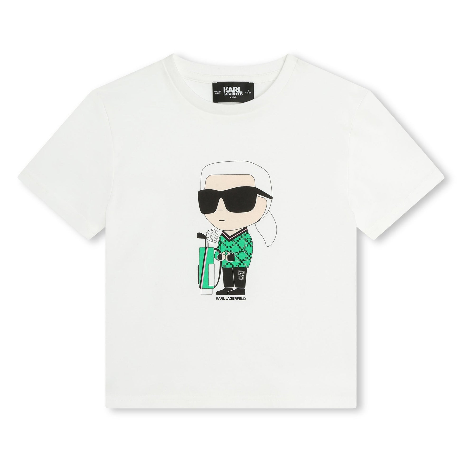 T - SHIRT BIANCA CON LOGO VERDE KARL LAGERFELD - Angel Luxury