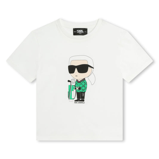 T - SHIRT BIANCA CON LOGO VERDE KARL LAGERFELD - Angel Luxury