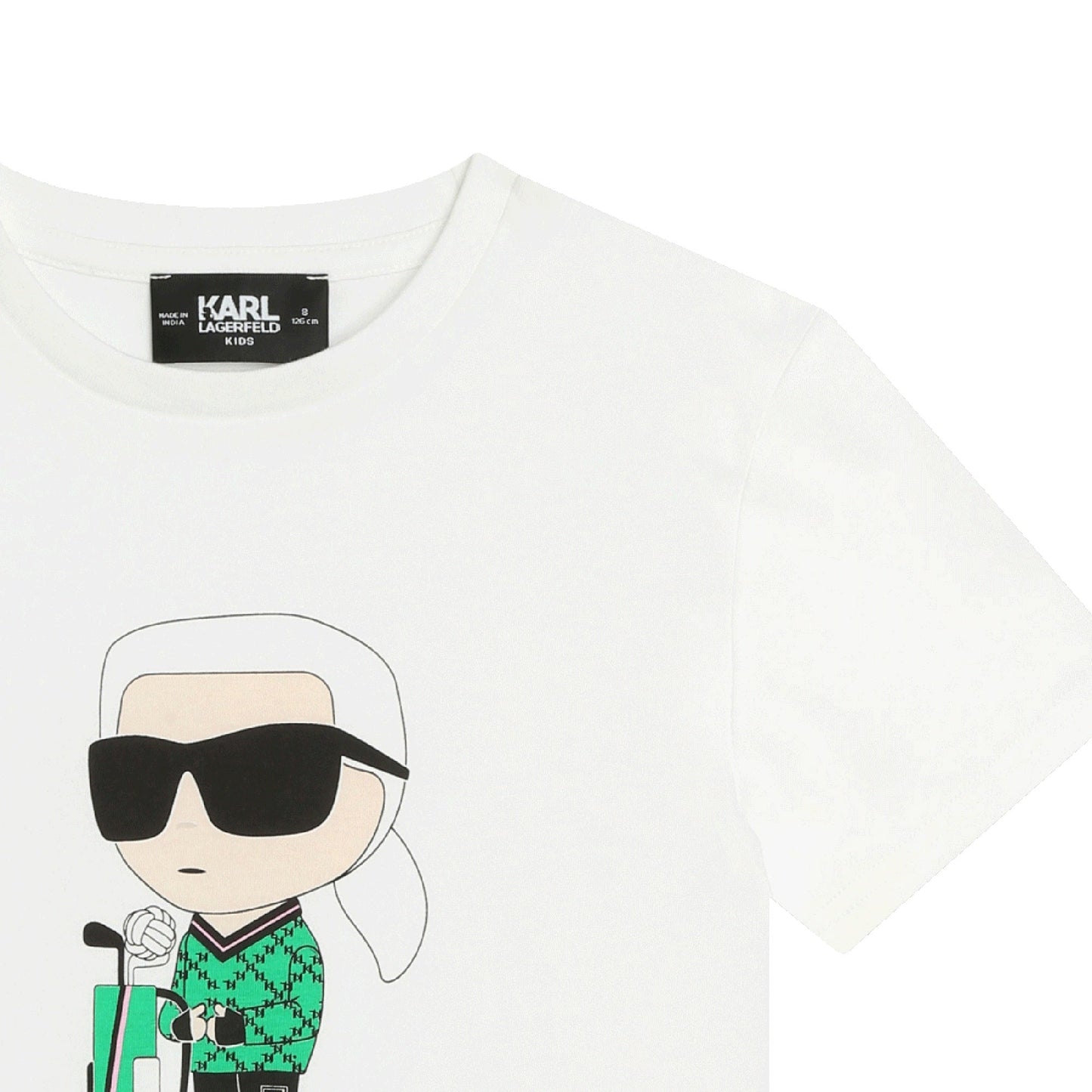 T - SHIRT BIANCA CON LOGO VERDE KARL LAGERFELD - Angel Luxury