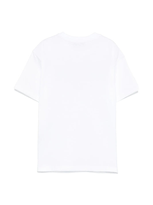 T - SHIRT BIANCA CON LOGO VERDE MSGM - Angel Luxury