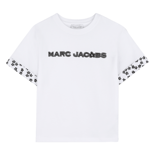 T - SHIRT BIANCA CON MARGHERITE NERE E LOGO MARC JACOBS - Angel Luxury