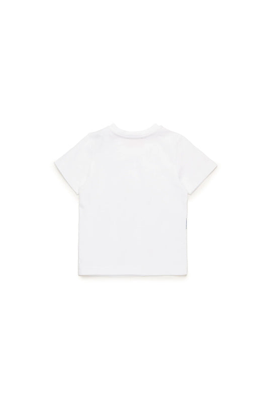T - SHIRT BIANCA CON MARSUPIO EFFETTO IN DENIM DIESEL - Angel Luxury