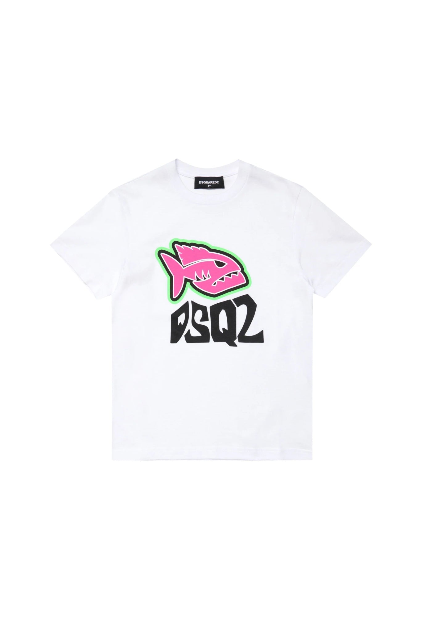T-SHIRT BIANCA CON PIRANHA DSQUARED2 - Angel Luxury