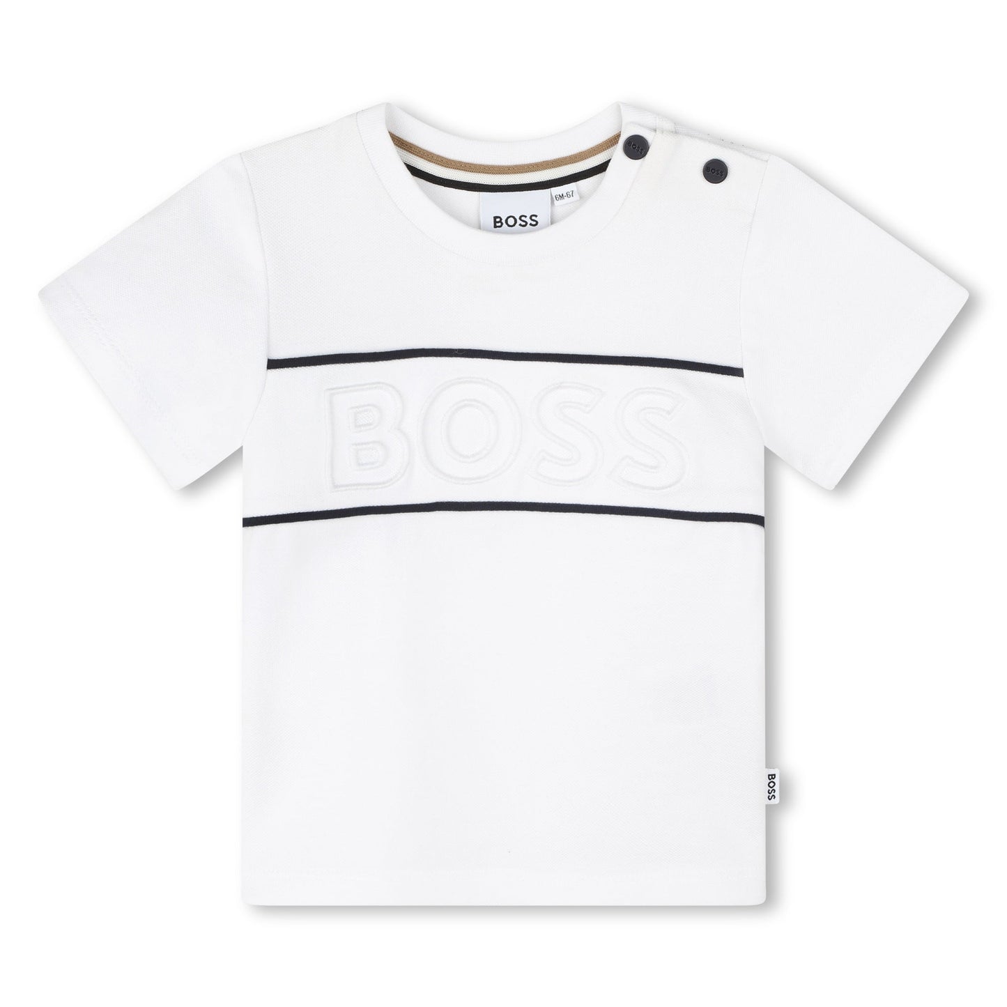 T - SHIRT BIANCA CON SCRITTA BOSS - Angel Luxury
