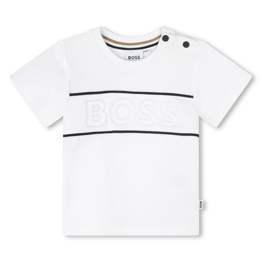 T - SHIRT BIANCA CON SCRITTA BOSS - Angel Luxury
