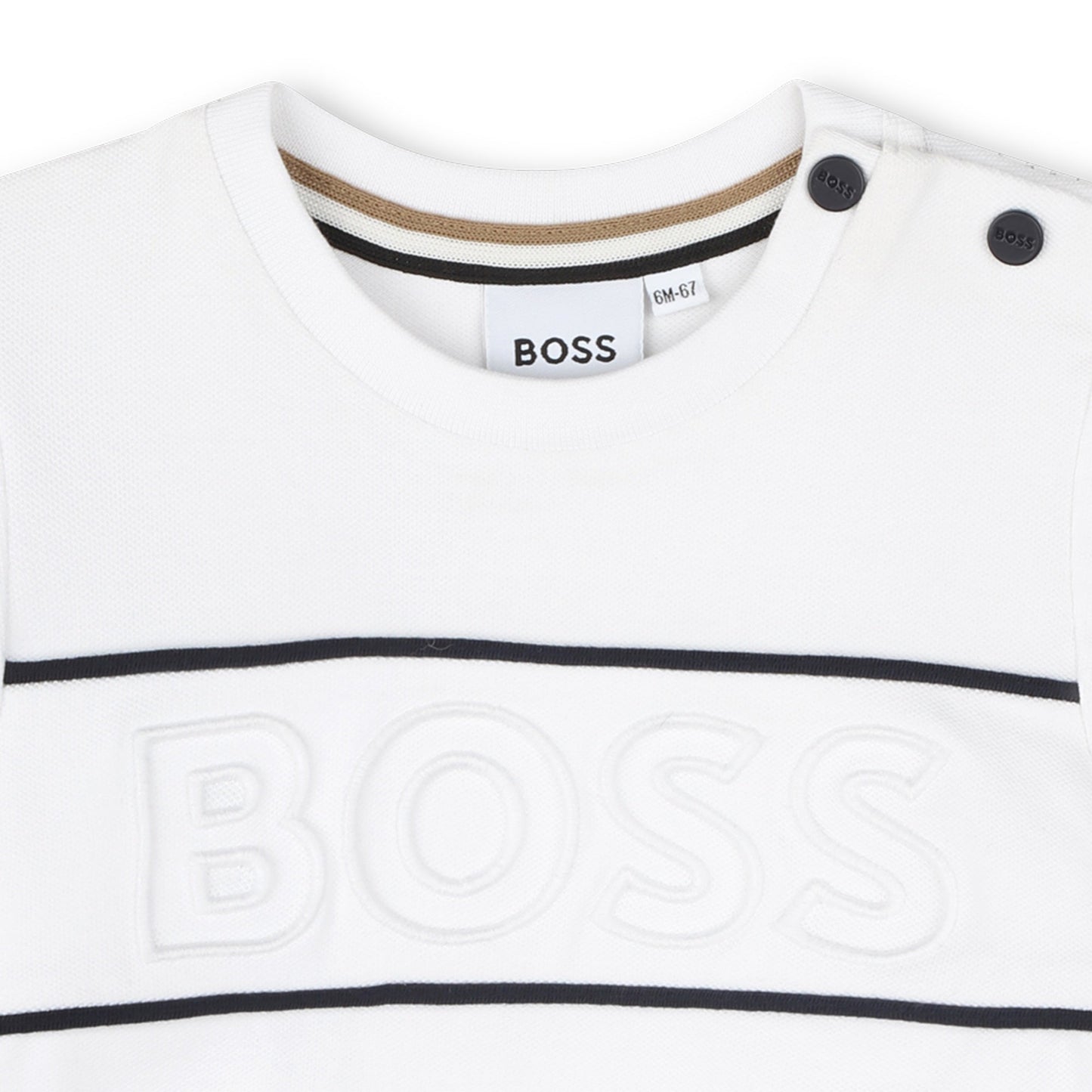 T - SHIRT BIANCA CON SCRITTA BOSS - Angel Luxury