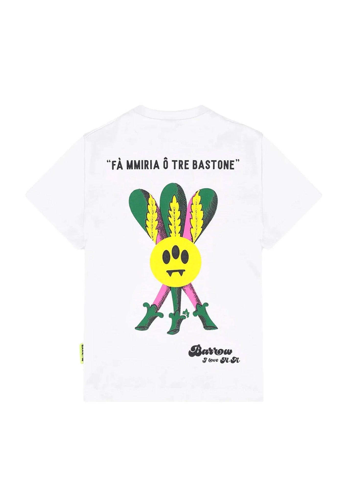 T - SHIRT BIANCA CON SCRITTA SCUGNIZZO NERA BARROW - Angel Luxury