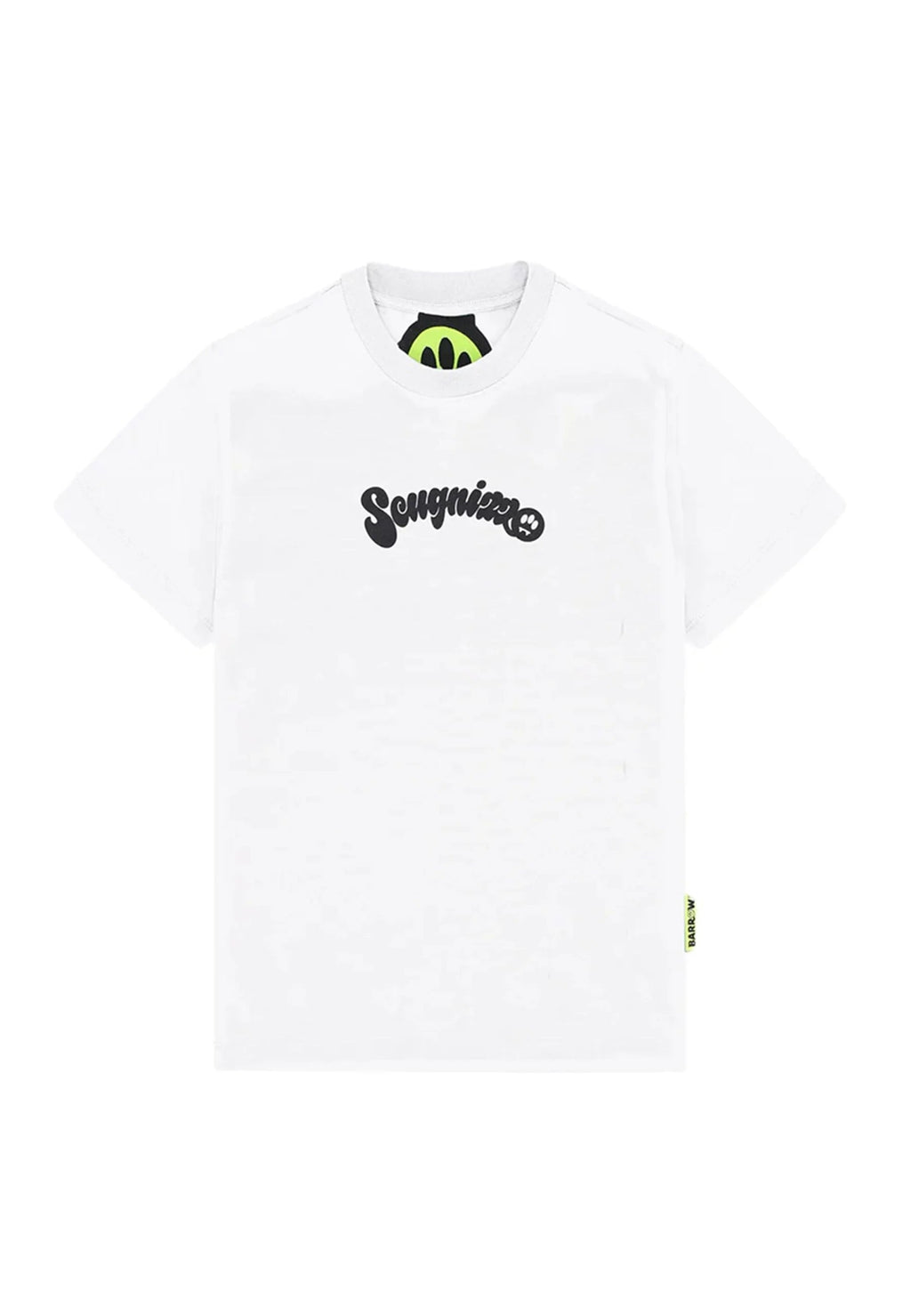 T - SHIRT BIANCA CON SCRITTA SCUGNIZZO NERA BARROW - Angel Luxury