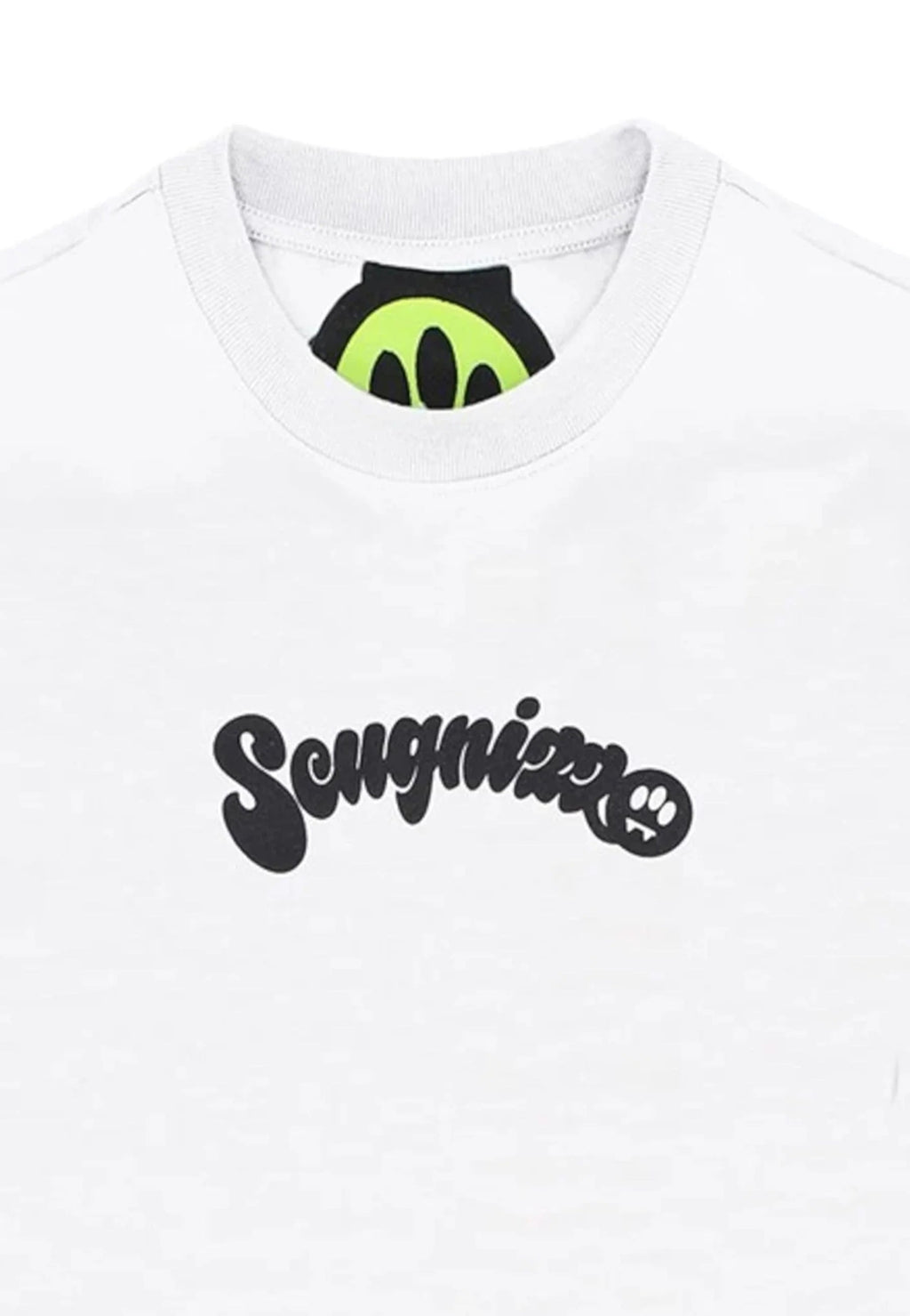T - SHIRT BIANCA CON SCRITTA SCUGNIZZO NERA BARROW - Angel Luxury