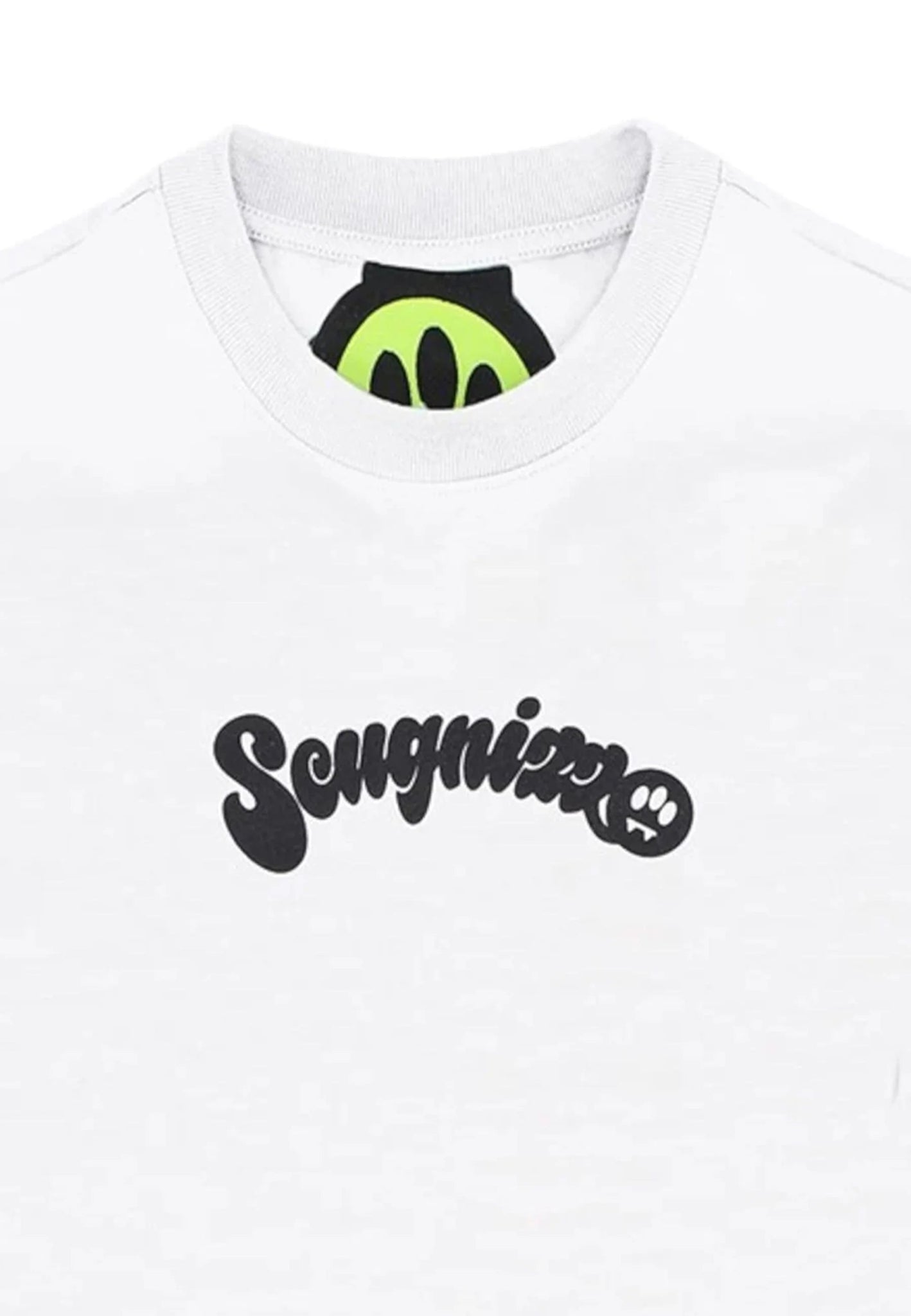 T - SHIRT BIANCA CON SCRITTA SCUGNIZZO NERA BARROW - Angel Luxury