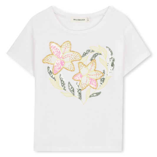 T - SHIRT BIANCA CON STAMPA A FIORI BILLIEBLUSH - Angel Luxury