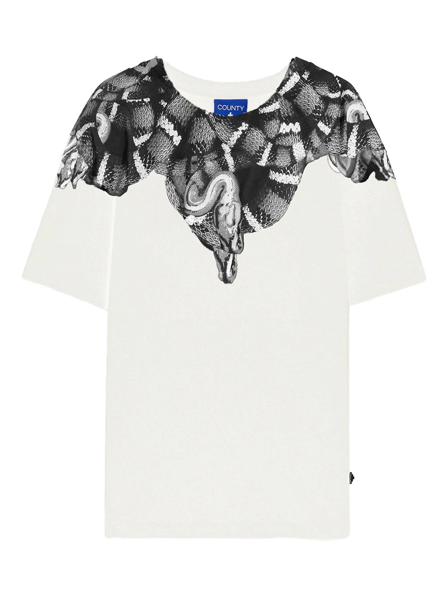 T - SHIRT BIANCA CON STAMPA A SERPENTE MARCELO BURLON - Angel Luxury