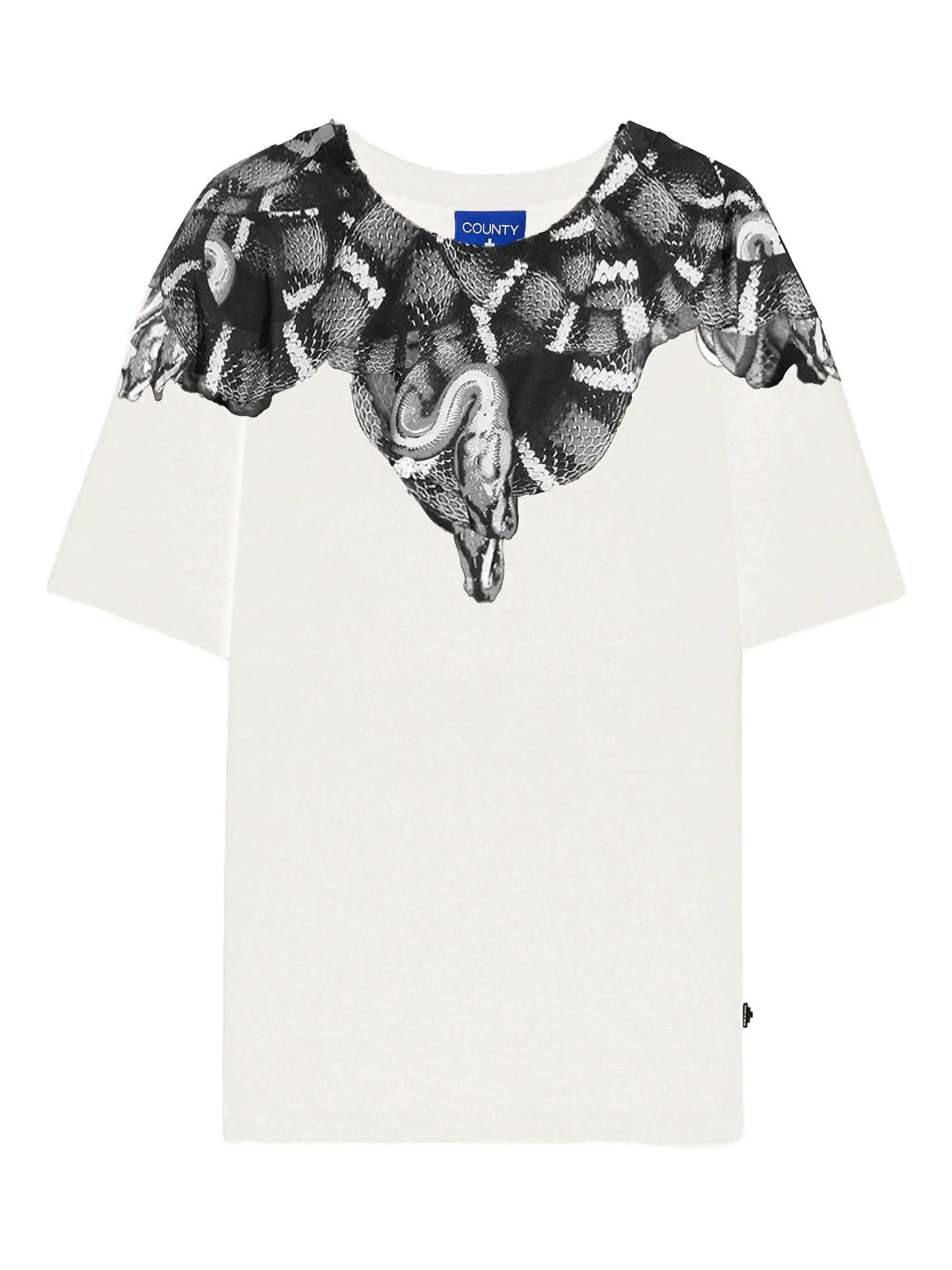 T - SHIRT BIANCA CON STAMPA A SERPENTE MARCELO BURLON - Angel Luxury