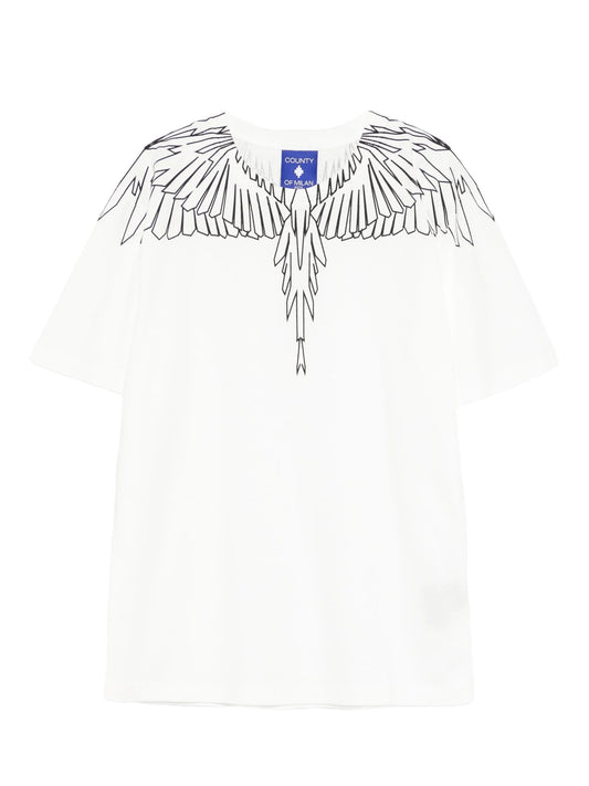 T - SHIRT BIANCA CON STAMPA ALI MARCELO BURLON - Angel Luxury