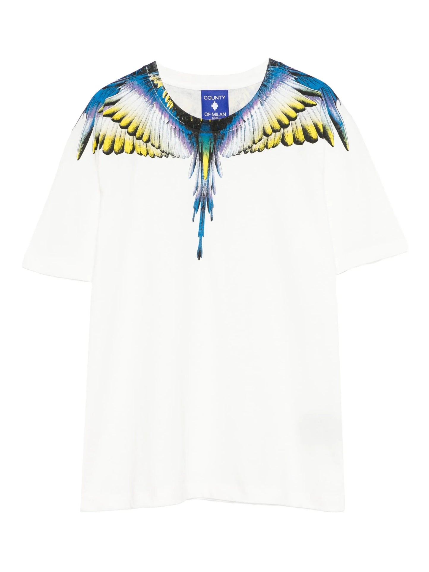 T - SHIRT BIANCA CON STAMPA ALI MULTICOLOR MARCELO BURLON - Angel Luxury