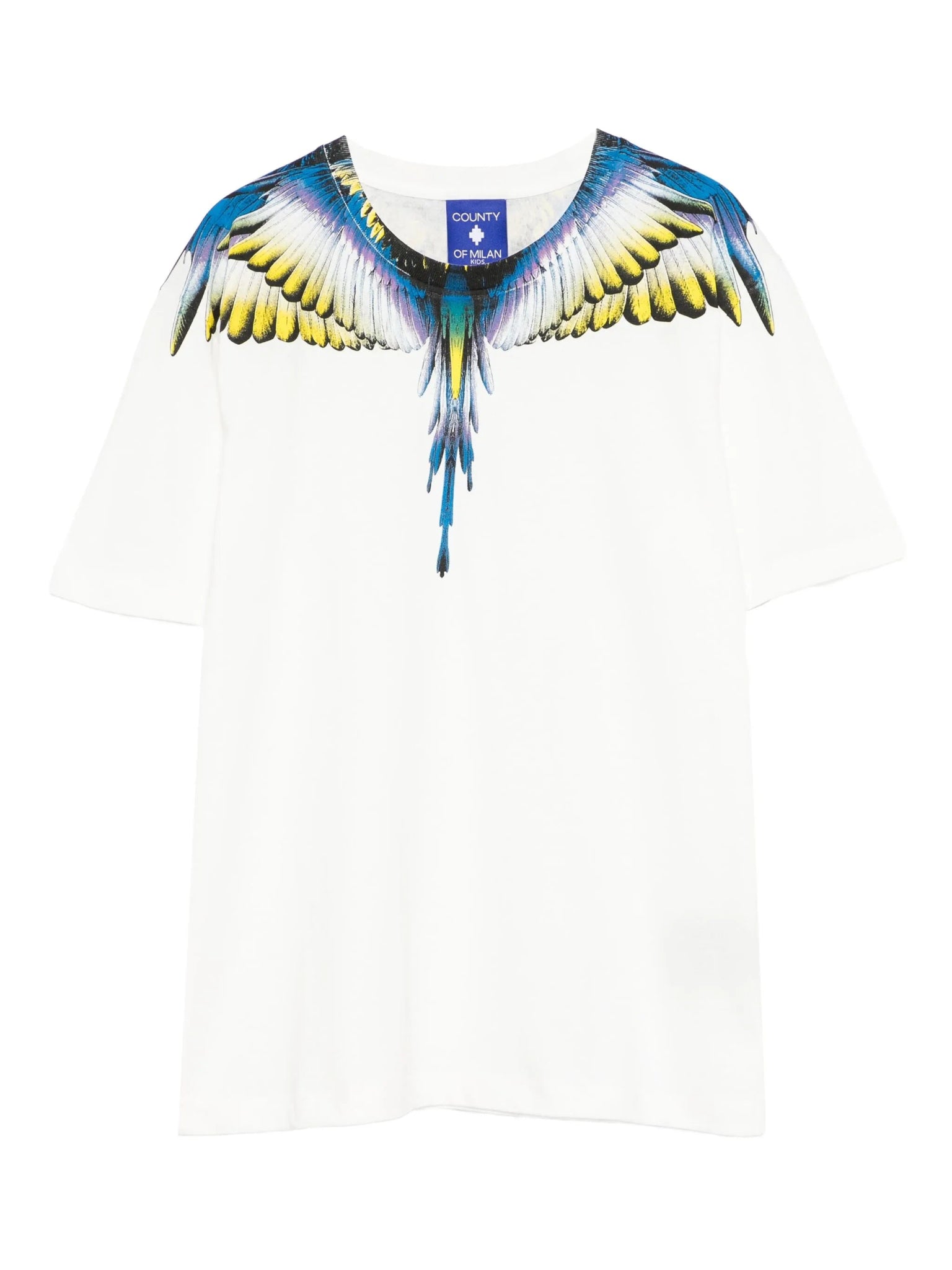 T - SHIRT BIANCA CON STAMPA ALI MULTICOLOR MARCELO BURLON - Angel Luxury