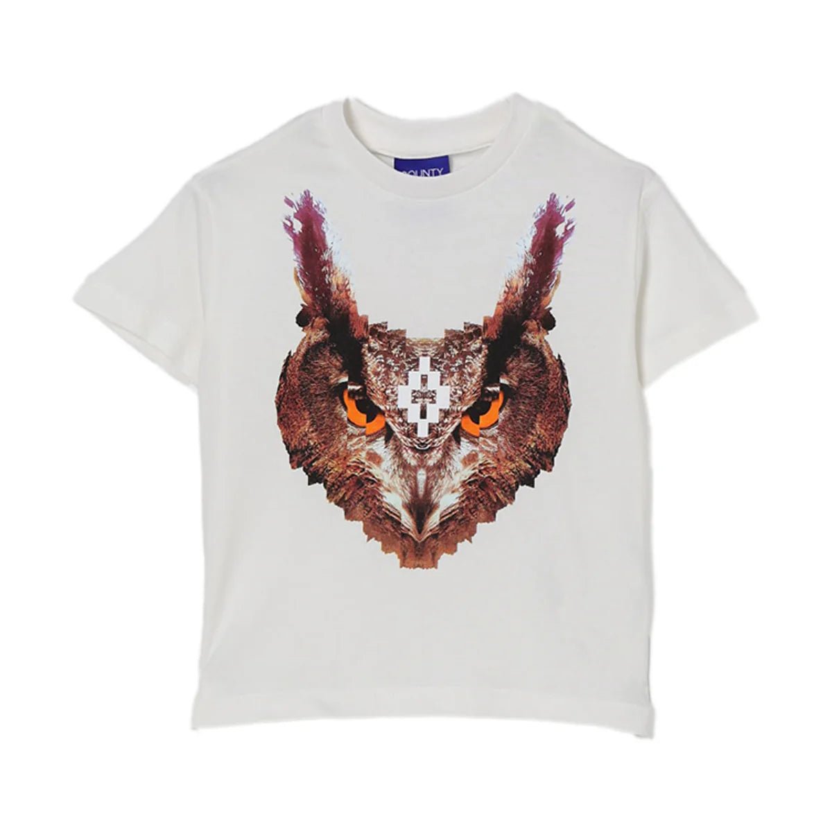 T - SHIRT BIANCA CON STAMPA GUFO MARCELO BURLON - Angel Luxury