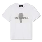 T - SHIRT BIANCA CON STAMPA KARL LAGERFELD - Angel Luxury